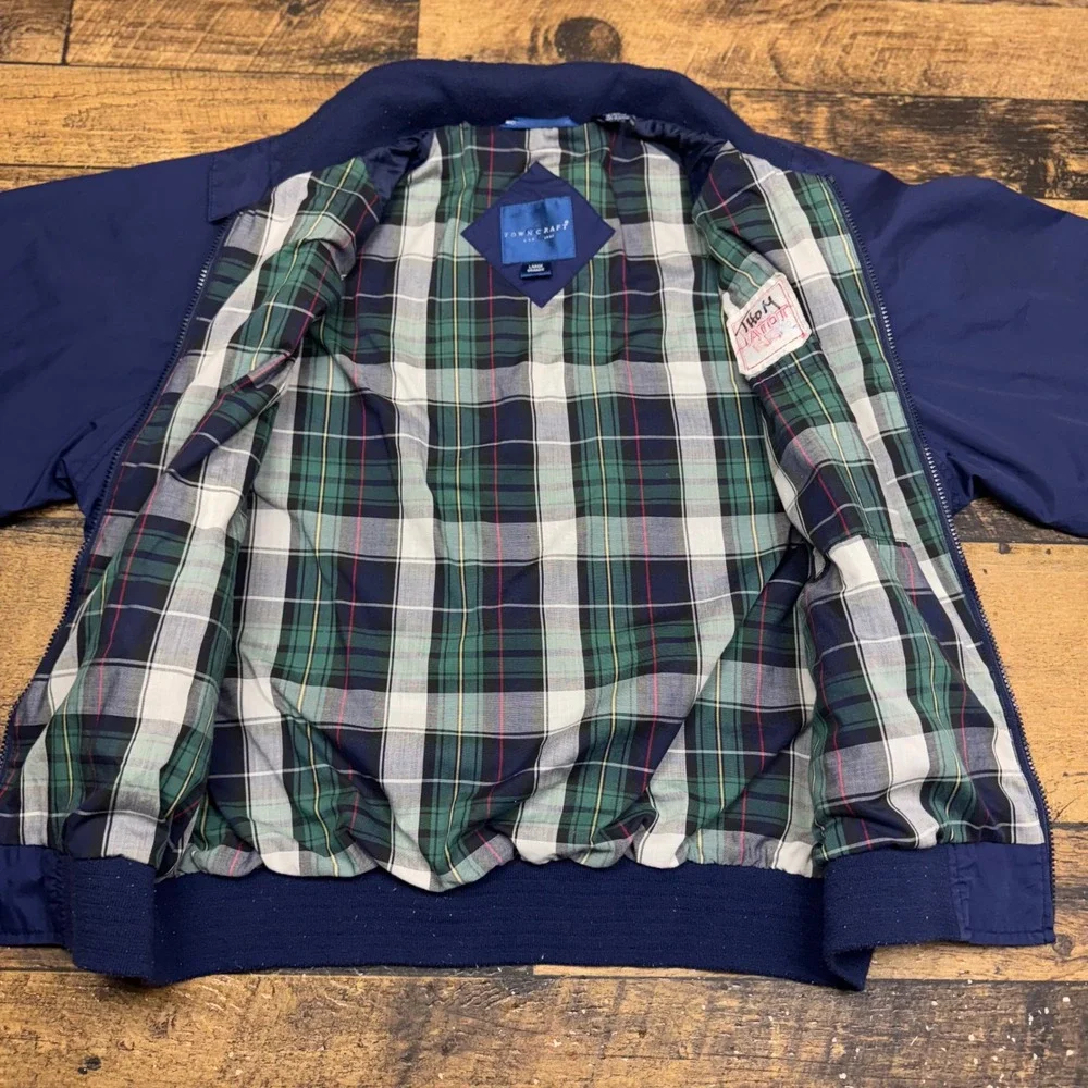 Vintage Towncraft Logo Jacket Blue Nylon Full Zip‎ Men's Outerwear Lined